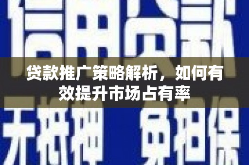 罗城贷款推广策略解析，如何有效提升市场占有率