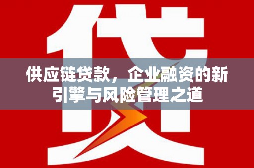 罗城供应链贷款，企业融资的新引擎与风险管理之道