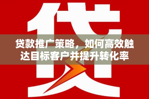 罗城贷款推广策略，如何高效触达目标客户并提升转化率