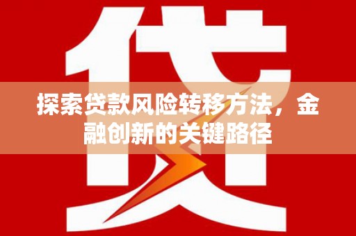 罗城探索贷款风险转移方法，金融创新的关键路径
