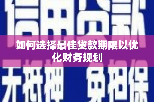罗城如何选择最佳贷款期限以优化财务规划
