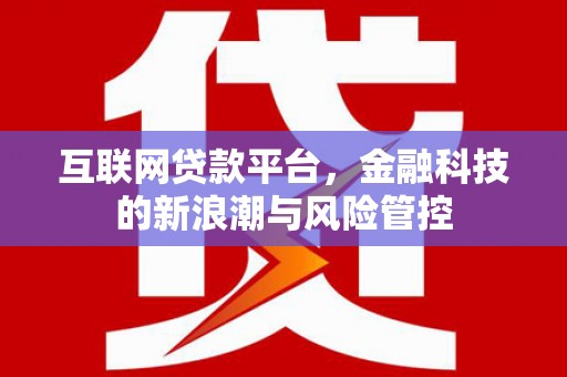罗城互联网贷款平台，金融科技的新浪潮与风险管控
